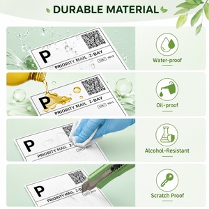 Étiquettes thermiques adhésives personnalisées 4x6 pour bordereaux d'expédition, papier thermique vierge format personnalisé, rouleaux et feuilles d'étiquettes thermiques directes pliées en éventail - Product Image 3