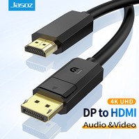 Câble DP vers HDMI plaqué or de haute qualité OEM ODM 4K 1,5m/2m/3m/5m avec gaine tressée en PVC pour moniteur d'ordinateur et caméra