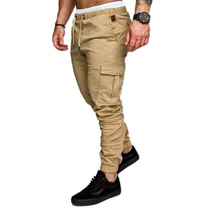 บริการ OEM กางเกงผ้าแคนวาสคุณภาพสูงสำหรับผู้ชาย เอวยางยืด เอวกลาง ระบายอากาศได้ดี แห้งเร็ว ซับในผ้าฟลีซ สีเข้ม สไตล์ไฮสตรีท - Product Image 2