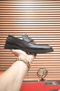 Mocasines de cuero pulido negro para hombre, zapatos formales sin cordones para negocios y uso diario, hermessing - Product Image 3