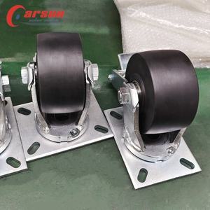 Roue pivotante à frein en nylon moulé de 6 pouces, ultra résistante, industrielle, avec protection filetée galvanisée pour équipements de machinerie - Product Image 3