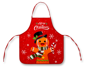 ผ้ากันเปื้อนโพลีเอสเตอร์สีแดงน่ารักแบบไม่มีแขน ปรับแต่งได้ตามต้องการสำหรับเทศกาลคริสต์มาส - ไม่มีกระเป๋า น้ำหนักเบาและซักได้ เหมาะสำหรับทำอาหารในวันหยุดและใช้ในชีวิตประจำวัน - Product Image 6