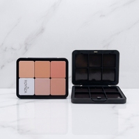Palette de fards à paupières et de blush miniatures rectangulaires personnalisables 12 couleurs, boîte vide en fer blanc recyclable pour poudre libre et cosmétiques gaufrés
