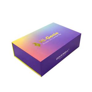 Boîte cadeau rigide personnalisée, colorée, violette, avec couvercle magnétique/enveloppe, carte en papier - Product Image 1