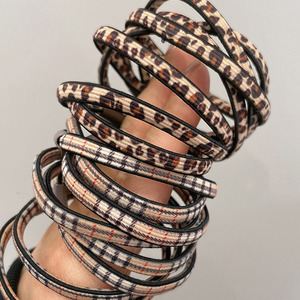 6Mm Rộng Phẳng Leopard In Kaki Tóc Scrunchies Kẻ Sọc Tóc Đàn Hồi Ban Nhạc Hàng Đầu Độ Đàn Hồi <span class=keywords><strong>Ponytail</strong></span> Chủ Tóc Quan Hệ Cho Các Cô Gái - Product Image 2