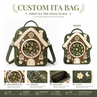 Tas Ita Bag Rumah Dongeng OEM ODM Produsen Kustom Tas Tangan Kulit PU dengan Jendela Pajangan Pin, Pembuatan Sampel dari Gambar Anda