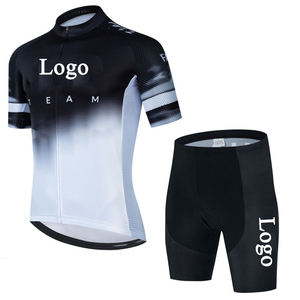 Maillot et pantalon à bretelles à séchage rapide et respirant à manches courtes pour cyclistes adultes - Product Image 1