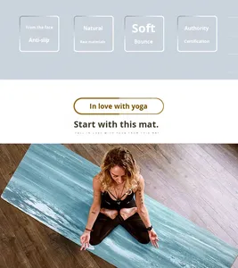 Tapete de Yoga <span class=keywords><strong>Manduka</strong></span> Frog OEM Personalizado de Doble Cara, Antidesgarro, con Patrón de Ondas y Forma Rectangular - Product Image 2
