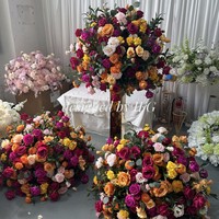 IFG mariage romantique Fuchsia verdure jaune 80cm boule de fleurs Floral fête thème idées pour les événements