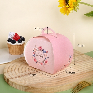 Bán buôn giấy dùng một lần <span class=keywords><strong>Mini</strong></span> Cupcake hộp với xử lý di động không thấm nước lấy đi món tráng miệng bao bì Matt cán kết thúc - Product Image 2