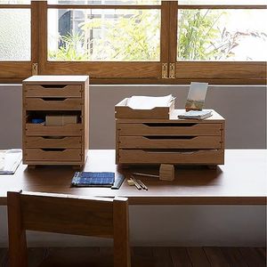Storage Cabinet Flat File Cabinet Storage, Desktop Drawer Cabinet,Document <strong>Drawings</strong> All Solid Wood <strong>Office</strong> Mobile Drawer Cabinet - Product Image 2