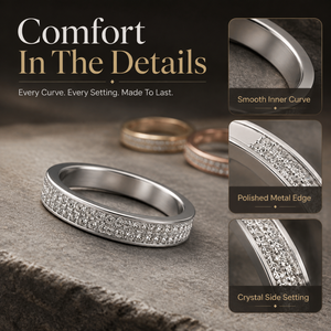 Anillo de Eternidad Apilable Minimalista y Moderno, de Cristal, Acero Inoxidable 316L, Chapado en Oro de 18K, Resistente al Deslustre e Impermeable para Mujer - Product Image 4