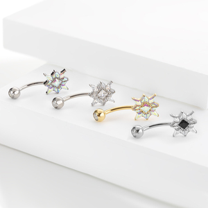 Титановые украшения ASTM F136, 16G, с фианитами, для пирсинга: лабрет, для губ, с внутренней резьбой, для пирсинга пупка, уха, хряща, трагуса, хеликса, для женщин - Product Image 2