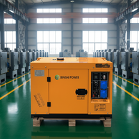 Groupe électrogène diesel insonorisé Binshi Power, petit groupe électrogène portable, 10 kW, monophasé/triphasé, pour maison
