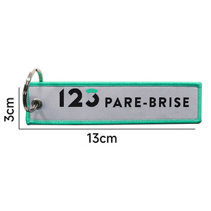 Llavero colgante de poliéster bordado ecológico con cinta de tela de rendimiento JDM para coche, material metálico, disponible en stock. - Product Image 3