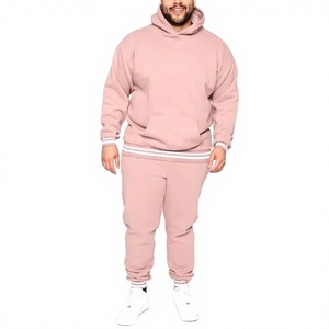 Conjunto Deportivo Ligero para Hombre, Talla Grande, con Capucha, Color Sólido, 100% Algodón, Sudadera y Pantalones Largos Casuales con Cordón Ajustable para Invierno - Product Image 1