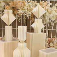 Accessoires de mariage : Colonne romaine pliable à double cône, présentoir de mariage, support à gâteaux, ensemble de présentation pour table de desserts