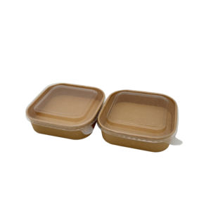 Заводская изготовленная на заказ миска для обедов 1000 мл крафт-бумага для салата одноразовая прямоугольная бумажная квадратная емкость для салата миски - Product Image 4