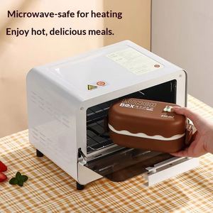 Wholesale 850ml Japanese-style Food-grade Double-layer Student <b>Microwaveable</b> sealed with Buckle and Lid Office Worker Lunch Box - Product Image 3