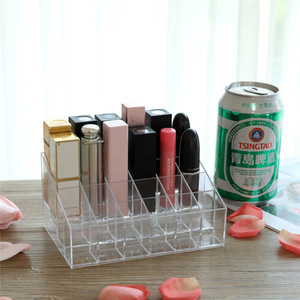 Acrylic Transparent <b>Makeup</b> Organizer 24 Grids Cosmetic Storage <b>Box</b> Desktop Lipstick Rack - Product Image 4