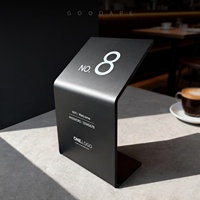Support de signalisation personnalisé en acrylique givré en forme de L, étanche, avec code QR et numéro de table, pour tables de salle à manger, cafés et restaurants