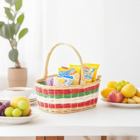 Gekleurde handgemaakte papieren touw gevlochten kleine mandjes, fruitmandjes, cadeau mandjes, promotionele mandjes, diverse opbergzakken, beddengoed