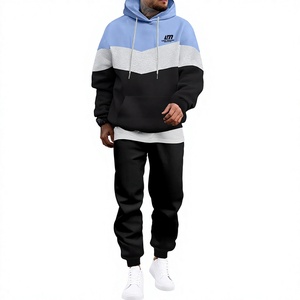 Chándal con Capucha para Hombre, Diseño Color Block, Corte Regular, Estilo Urbano, Transpirable, Ligero, Sudadera de Algodón, para Invierno - Product Image 1