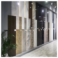 Plaque de MDF PET imperméable et ignifuge de qualité supérieure E1, couleur marbre brillant, 1220*2440MM, pour meubles d'intérieur