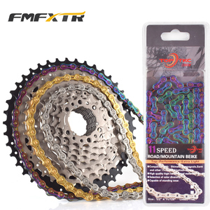 <span class=keywords><strong>Cadena</strong></span> de Bicicleta FMFXTR de 6, 7, 8, 9, 10 y 11 Velocidades, Recubierta de Titanio, Color Dorado y Plateado, para Bicicletas de Montaña y Carretera, 116 Eslabones - Product Image 2