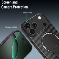 Coque de téléphone antichoc de luxe avec support magnétique pour voiture, texture fibre de carbone, pour Oppo Reno15 F/15 Pro 14 13 12/A6x/A5 3