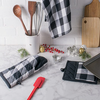 Ensemble de maniques pour four à micro-ondes personnalisées, maniques de cuisine personnalisées, tapis de barbecue, gants d'isolation en coton pour la pâtisserie