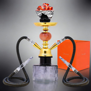 Set de Shisha de Vidrio al por Mayor con Cazoleta de Cerámica, Acabado Lacado, 2 Mangueras, Pipa Completa <span class=keywords><strong>para</strong></span> Fumar con Pinzas y Kit de Accesorios - Product Image 2