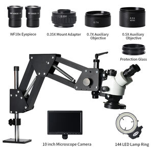 10 인치 모니터 7X-45X 줌 스테레오 삼안 현미경 디지털 모니터 스프링 브래킷이있는 보석 디지털 현미경 - Product Image 3