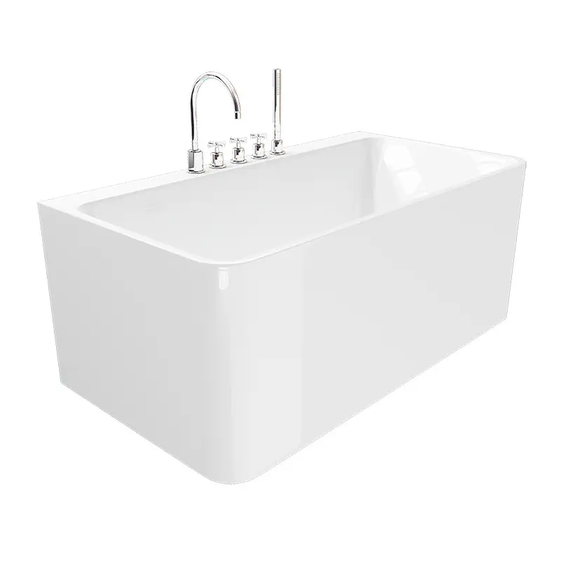 Tazón de ducha de baño de estilo occidental, bañera acrílica de masaje blanco, precio brillante, recipiente de baño Rectangular de pie libre, 2017