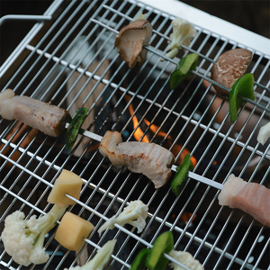 Spiedini per Barbecue griglia spiedini per Barbecue piatti strumenti bastoncini per Barbecue riutilizzabili escursionismo campeggio in <span class=keywords><strong>acciaio</strong></span> inossidabile Barbecue all'aperto estivo - Product Image 2