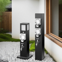 Prise électrique double en acier inoxydable pour camping-car, étanche IP66, anti-poussière, colonne d'alimentation extérieure pour parcs de camping-cars nord-américains