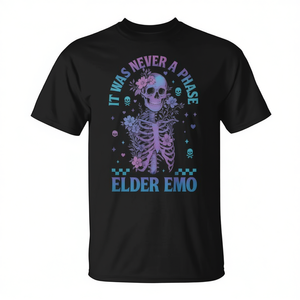 T-shirt Elder Emo Club Skeleton, design graphique, coupe unisexe - Product Image 2