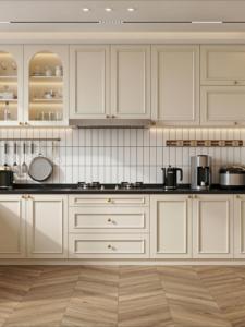 ชุดครัวสำเร็จรูป<span class=keywords><strong>แบบ</strong></span>โมดูลาร์<span class=keywords><strong>พร้อม</strong></span>ประกอบ ตู้เก็บของทันสมัยพร้อมบานประตูไม้จริงเคลือบเงา 2/<span class=keywords><strong>4</strong></span> ลิ้นชัก - Product Image 2