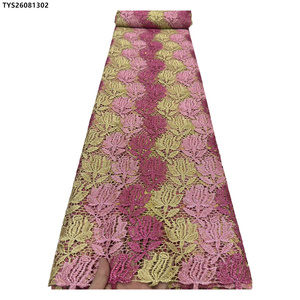 Tela de Encaje Africana Simple y Elegante, Soluble en Agua, Color Sólido, <span class=keywords><strong>Bordado</strong></span> de Flores, Encaje <span class=keywords><strong>Guipur</strong></span> <span class=keywords><strong>con</strong></span> <span class=keywords><strong>Piedras</strong></span> - Product Image 1