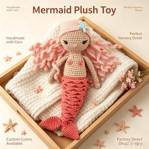 Juguete <span class=keywords><strong>de</strong></span> Peluche Personalizable <span class=keywords><strong>de</strong></span> la Sirenita <span class=keywords><strong>Ariel</strong></span>, <span class=keywords><strong>Muñeca</strong></span> Princesa con Cola Larga Naranja, Juguete Tejido a Mano para Niños - Product Image 3