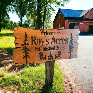 Custom Shop Sign Wood Designer vaso artigianato Custom all'aperto in legno segno di cabina personalizzato intagliato <span class=keywords><strong>alberi</strong></span> del campo nome di famiglia - Product Image 3