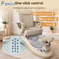 Mobilier de salon de beauté, fauteuil de manucure et pédicure électrique inclinable de luxe