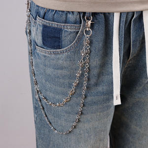Double Layer Spider <b>Cross</b> <b>Chain</b> Pants <b>Chain</b> Tibetan Silver Waist <b>Chain</b> Hip Hop Casual Denim Accessory - Product Image 2