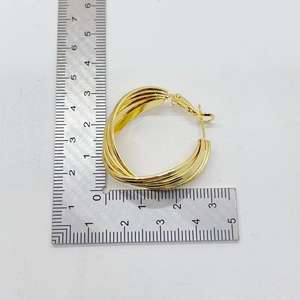 เครื่องประดับสแตนเลสหลายชั้นต่างหูโลหะเนื้อต่างหูผู้หญิงเฉพาะในช่องลมเย็น18K ต่างหูเหล็กไทเทเนียมทอง - Product Image 2