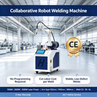 Robot de soudage MIG automatique industriel à 6 axes, cobot collaboratif, charge utile de 10 kg, portée de 1400 mm, certifié CE pour les structures en acier
