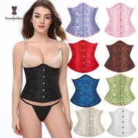 Corset amincissant grande taille pour femme, sexy, en jacquard, avec clips, style vintage, élégant, bustier, maintien ferme, respectueux de l'environnement