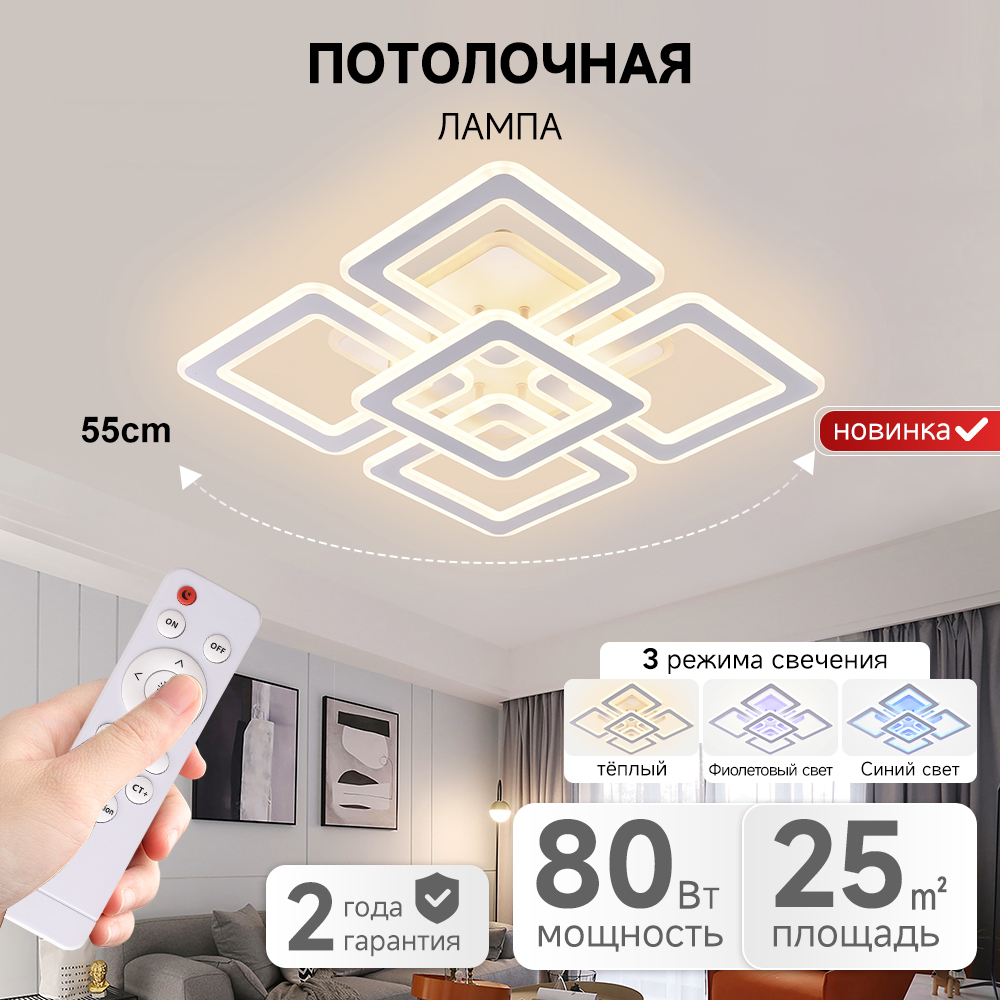 Modern Nordic Style Ceiling Lamp Bedroom Living Room Decoration Surface Mounted 80W Smart Led Ceiling Light