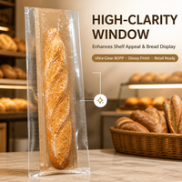 Sac micro-perforé en plastique composite BOPP et papier kraft transparent pour l'emballage du pain, idéal pour les boulangeries, cafés et achats en gros