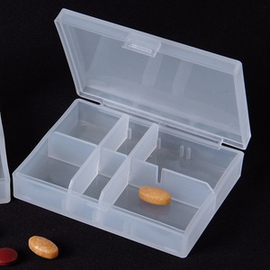 Transparent Pill Storage Box Six Grids Covered Compartments Portable Medicine Organizer Case For Travel Personal Use - Product Image 5