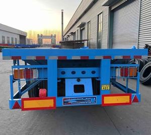 שלדת מיכל 40 רגל משומשת מיטה שטוחה שטוחה תלת-סרן קרוון 3 סרנים חצי קדימון - Product Image 2